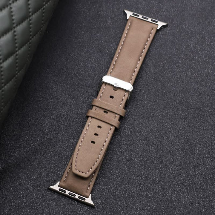 Solid Color Fashion Crazy Horse Leather Watch Band