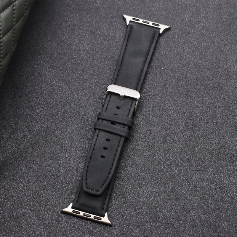 Solid Color Fashion Crazy Horse Leather Watch Band