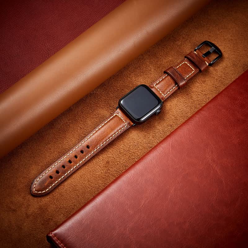 Classic Vintage Oil Wax Leather Watch Band