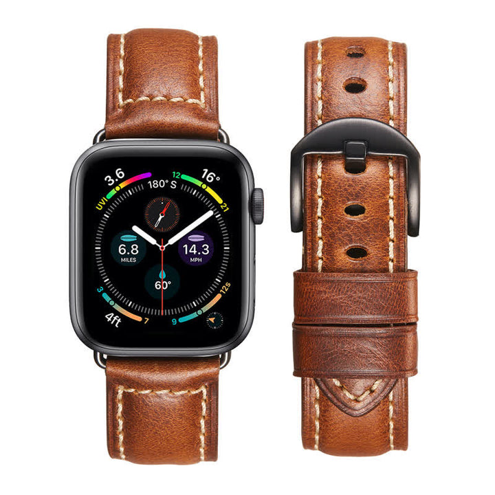 Classic Vintage Oil Wax Leather Watch Band