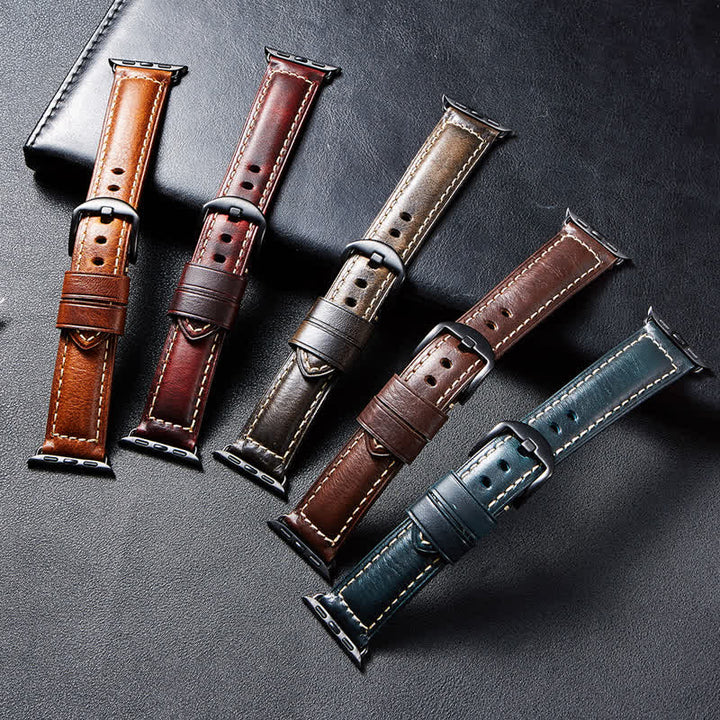 Classic Vintage Oil Wax Leather Watch Band