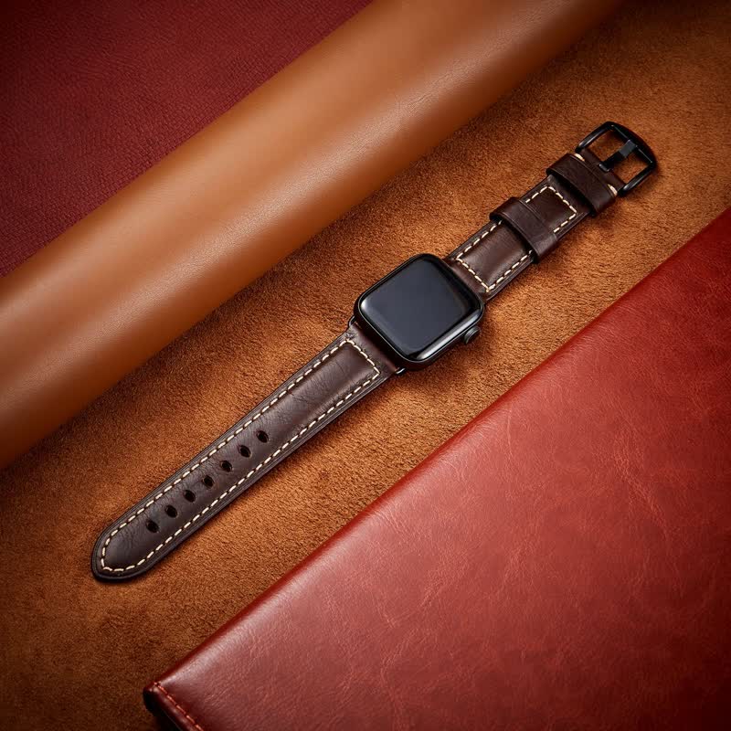 Classic Vintage Oil Wax Leather Watch Band