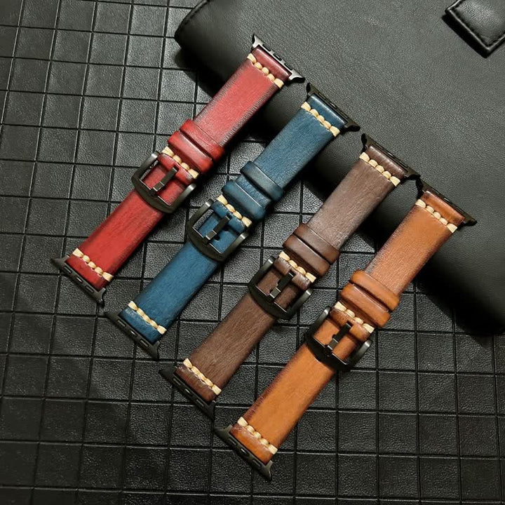 Elegant Subtle Genuine Leather Grain Watch Band