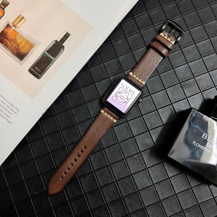 Elegant Subtle Genuine Leather Grain Watch Band