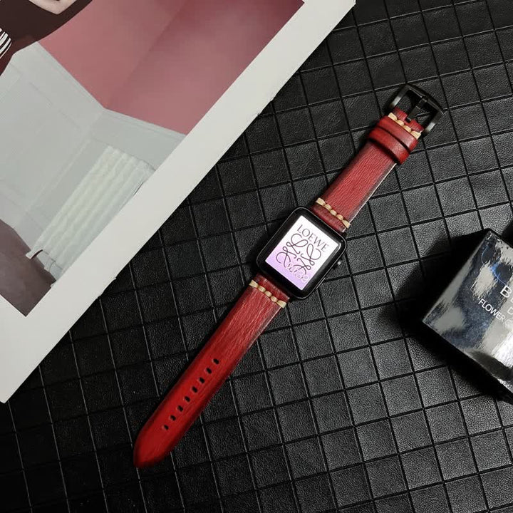 Elegant Subtle Genuine Leather Grain Watch Band