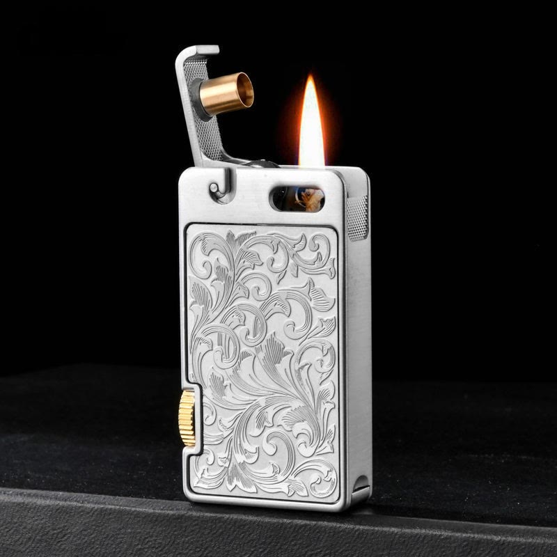 Creative One-touch Ignition Carving Refillable Kerosene Lighter