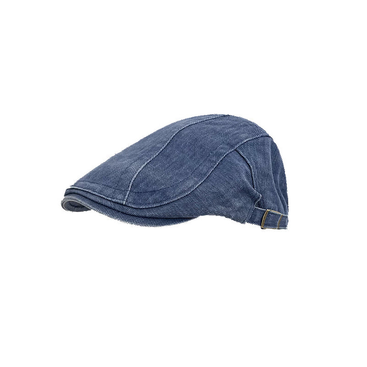 American Retro Newsboy Denim Washed Cotton Beret Cap