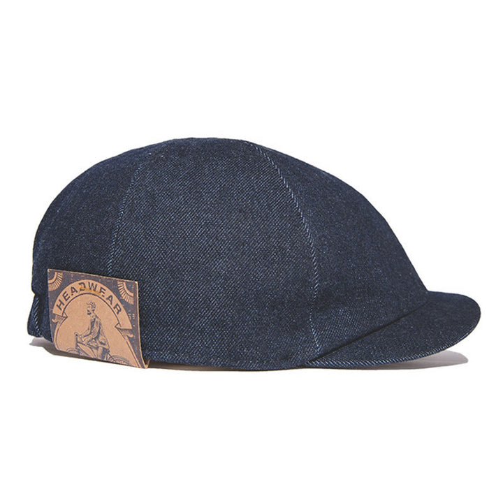 Men's Streeetwear Denim Short Brim Octagonal Newsboy Beret Cap