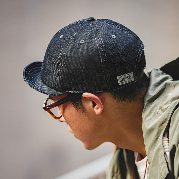 Men's Casual Denim Short Brim Octagonal Newsboy Beret Cap - image 3