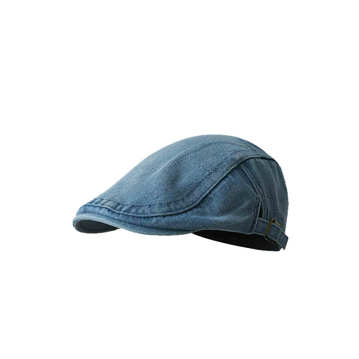 Classic Denim Adjustable Flat Cap Beret Cap