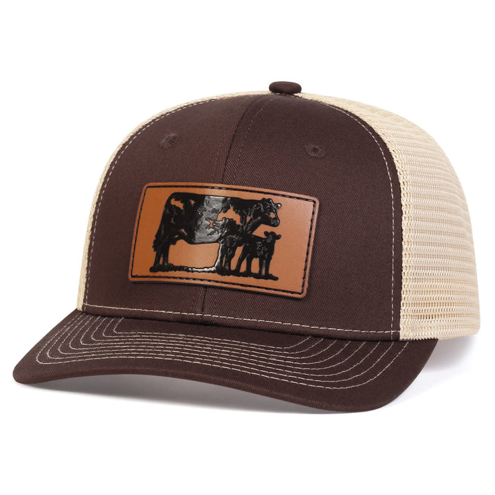 Bull Leads The Calf Adjustable Farmer Trucker Hat