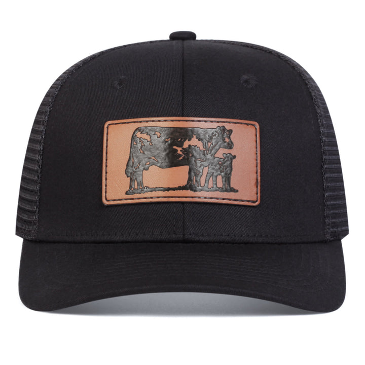 Bull Leads The Calf Adjustable Farmer Trucker Hat