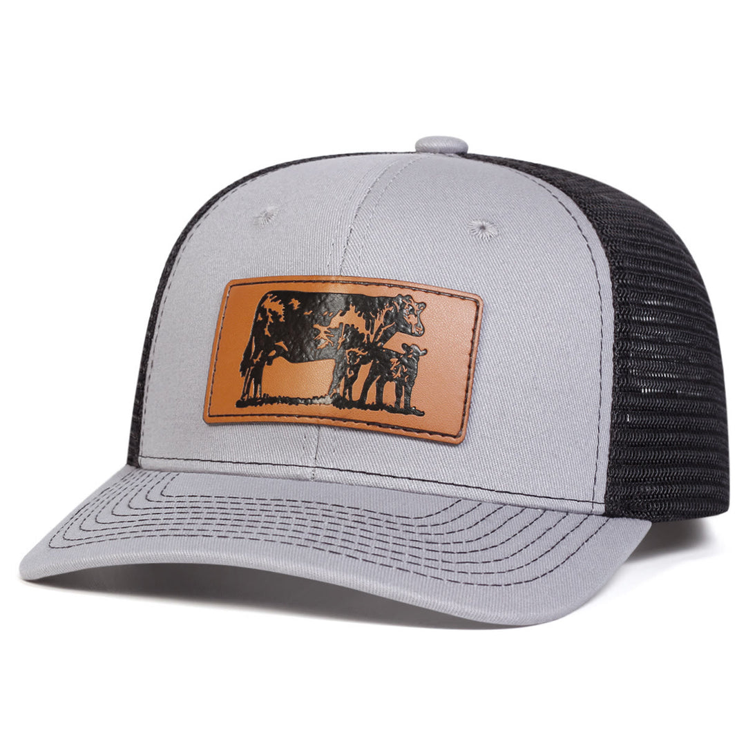 Bull Leads The Calf Adjustable Farmer Trucker Hat