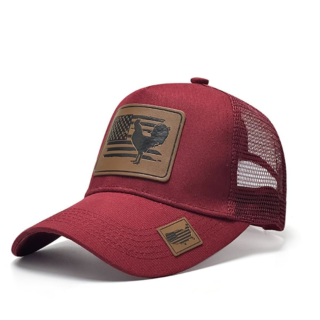 Farm Cock And Flag Adjustable Men's Trucker Hat