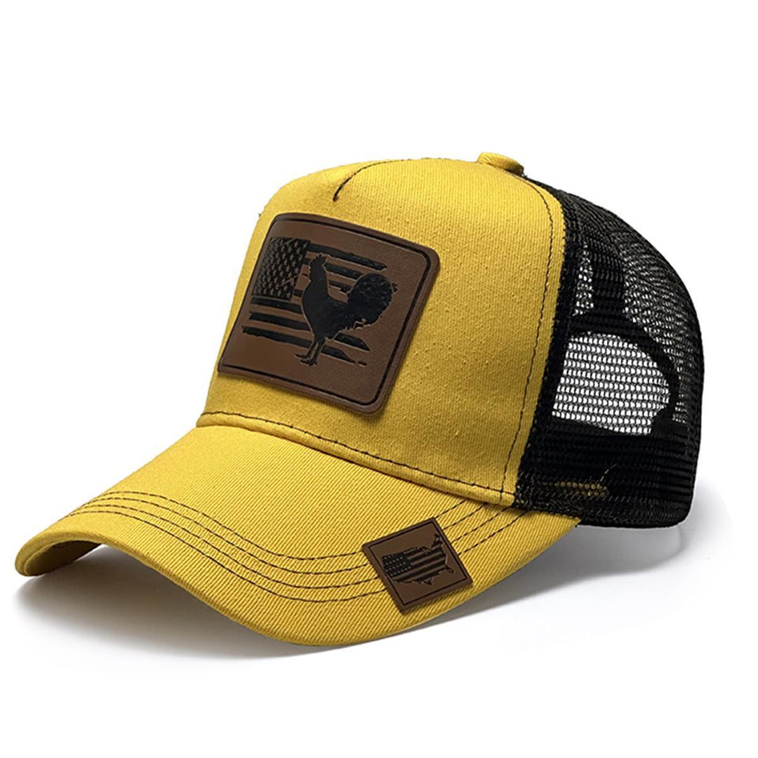 Farm Cock And Flag Adjustable Men's Trucker Hat