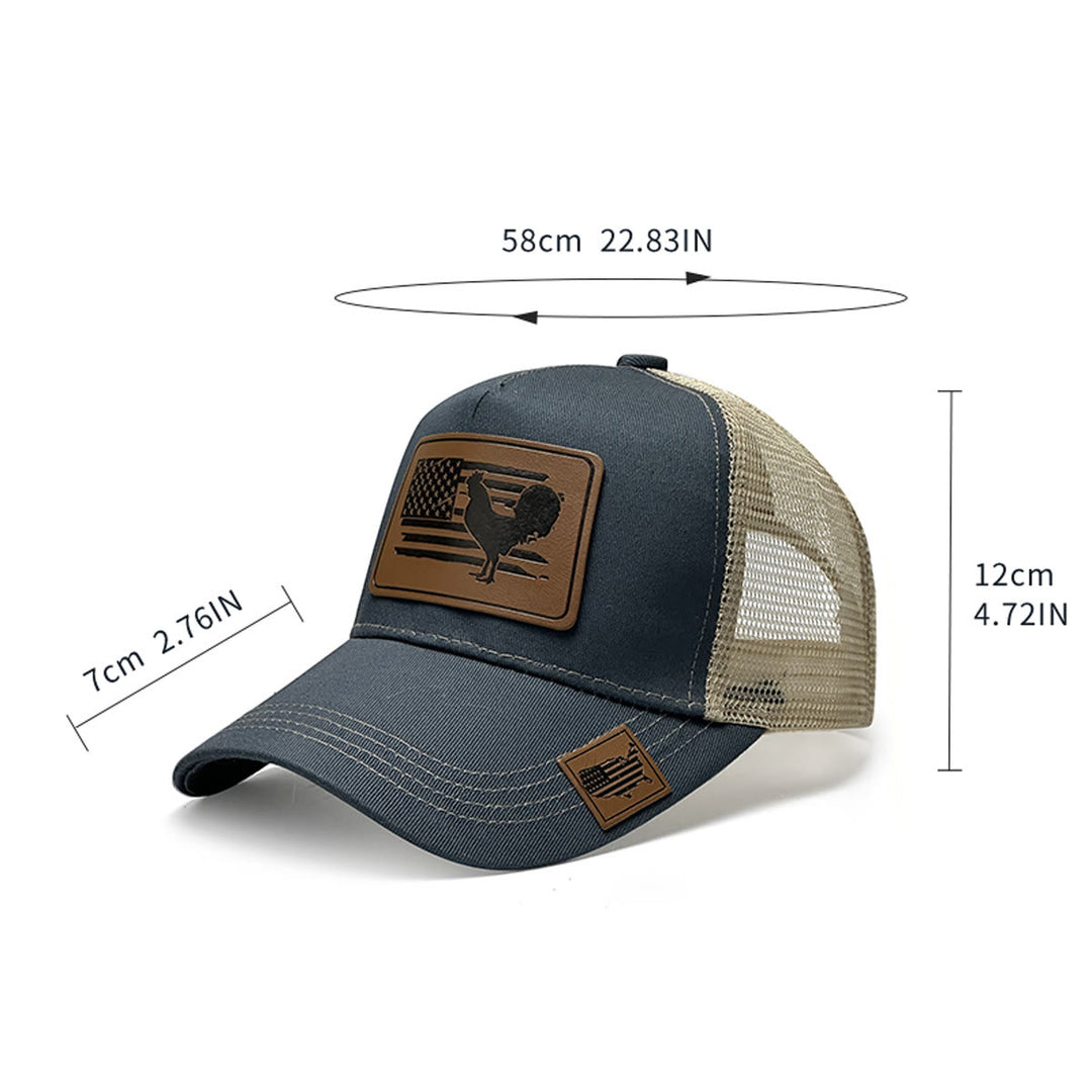 Farm Cock And Flag Adjustable Men's Trucker Hat