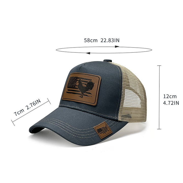 Farm Cock And Flag Adjustable Men's Trucker Hat