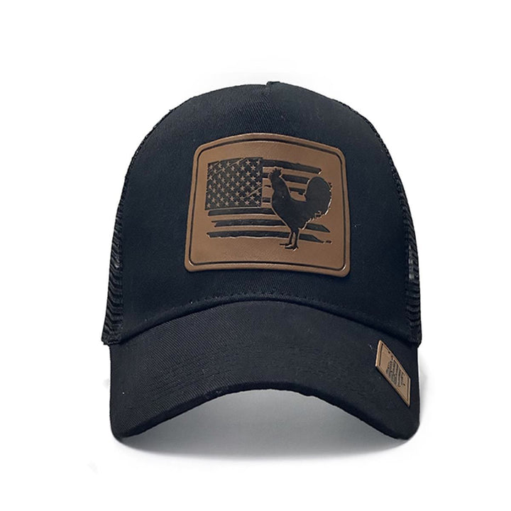 Farm Cock And Flag Adjustable Men's Trucker Hat