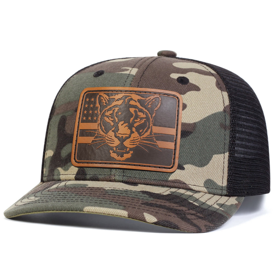 Tiger's Head Flag Adjustable Outdoor Trucker Hat