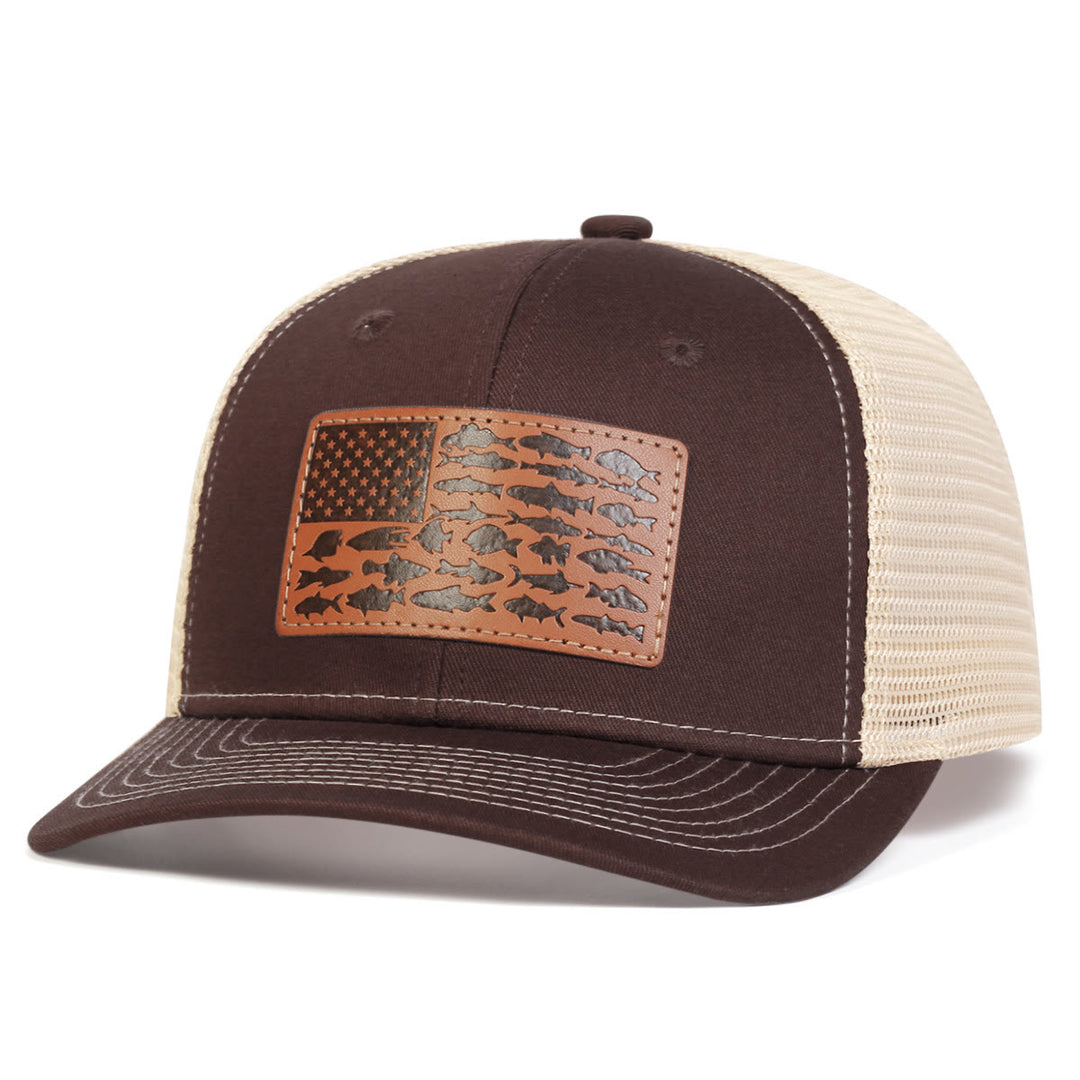 Fish And Flag Adjustable Men's Outdoor Trucker Hat