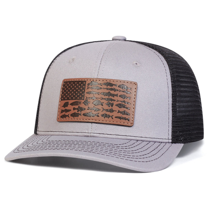 Fish And Flag Adjustable Men's Outdoor Trucker Hat