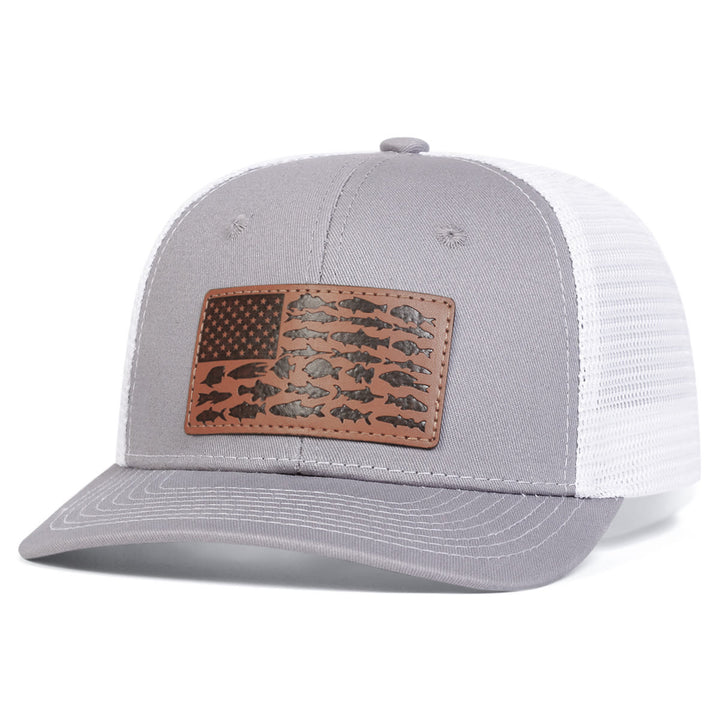 Fish And Flag Adjustable Men's Outdoor Trucker Hat