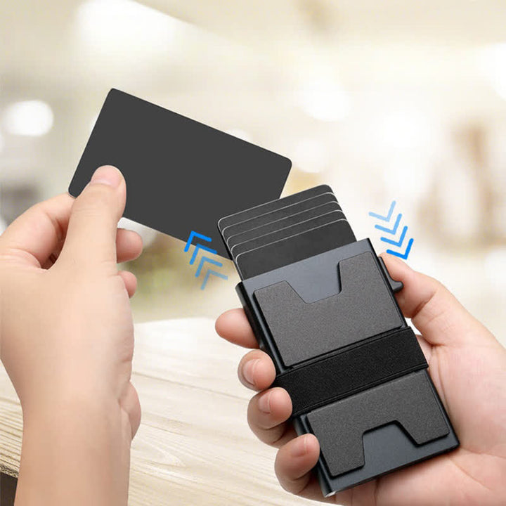 Black Luxury RFID Card Holder Thin Leather Card Wallet