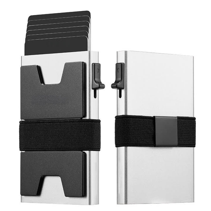 Black Luxury RFID Card Holder Thin Leather Card Wallet