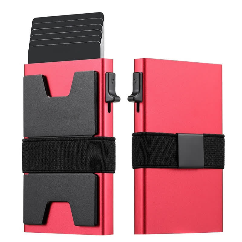 Black Luxury RFID Card Holder Thin Leather Card Wallet