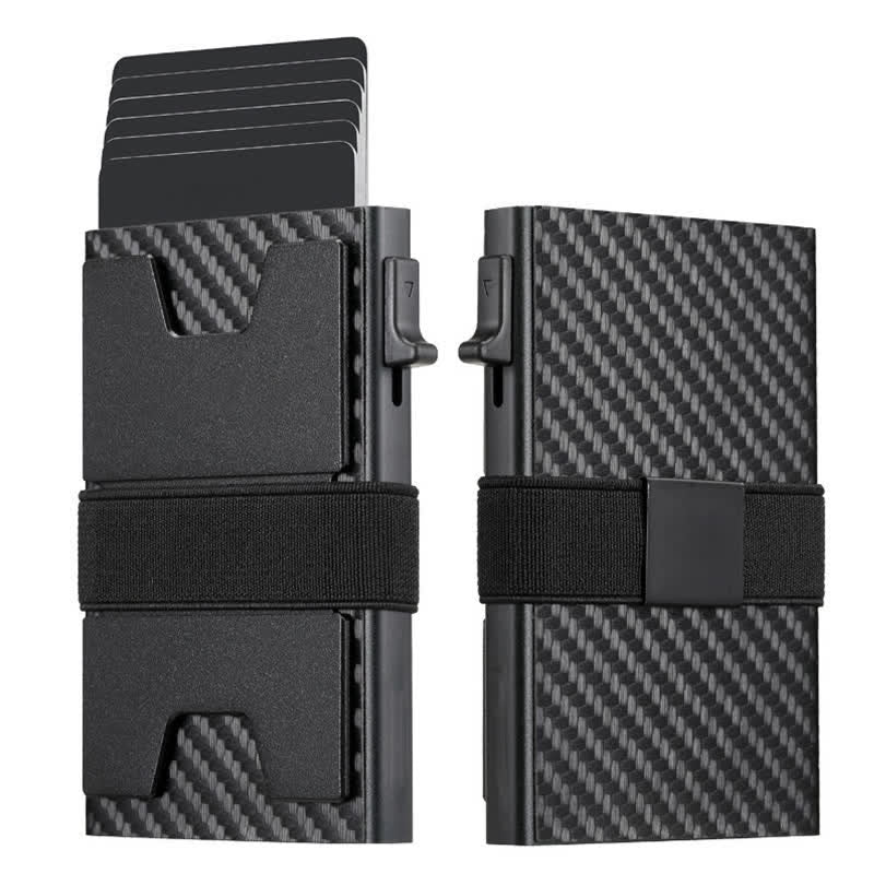 Black Luxury RFID Card Holder Thin Leather Card Wallet