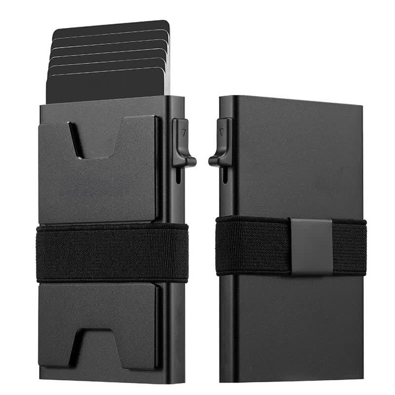 Black Luxury RFID Card Holder Thin Leather Card Wallet