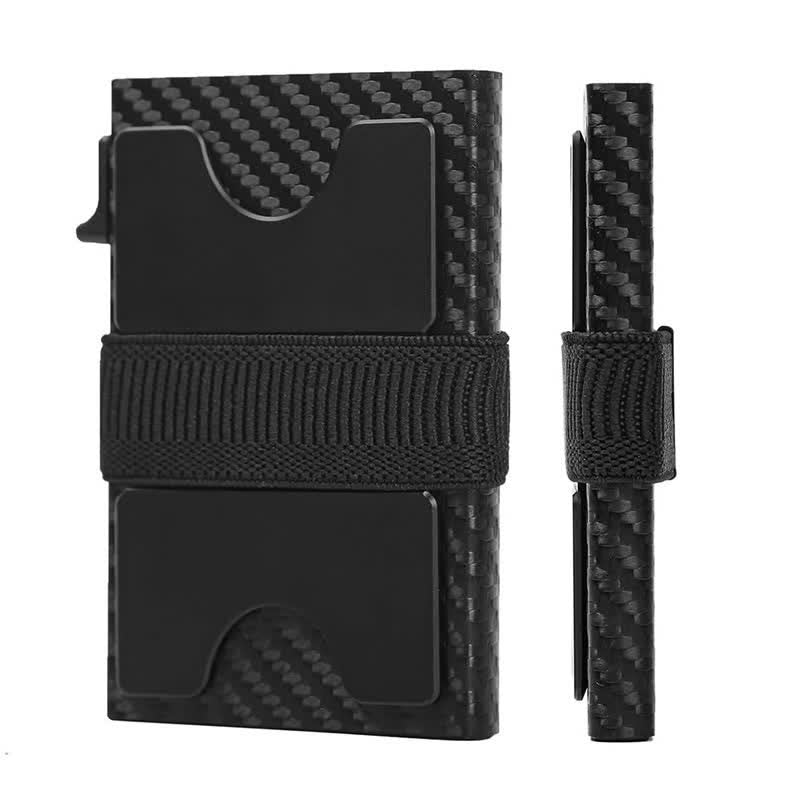 Black Luxury RFID Card Holder Thin Leather Card Wallet