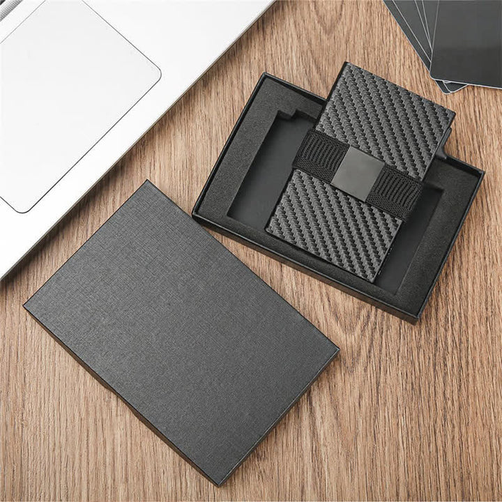 Black Luxury RFID Card Holder Thin Leather Card Wallet