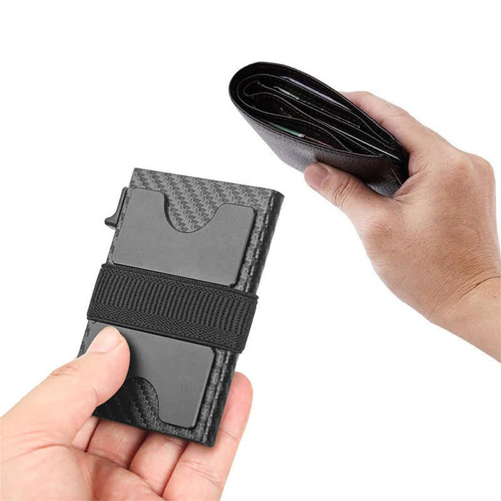 Black Luxury RFID Card Holder Thin Leather Card Wallet