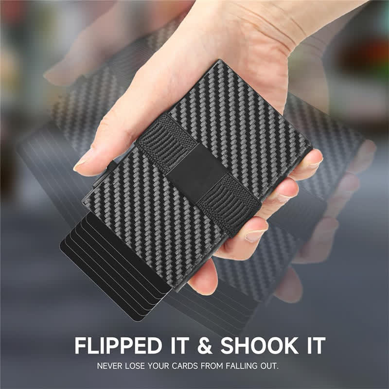 Black Luxury RFID Card Holder Thin Leather Card Wallet