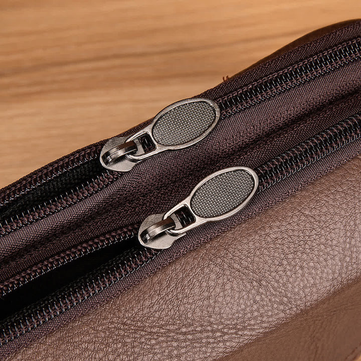 Card Holder Casual Simple Horizontal Zipper Leather Belt Bag