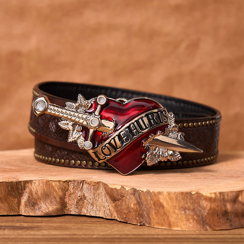 A Sword Through The Heart DIY Western Buckle Leather Belt