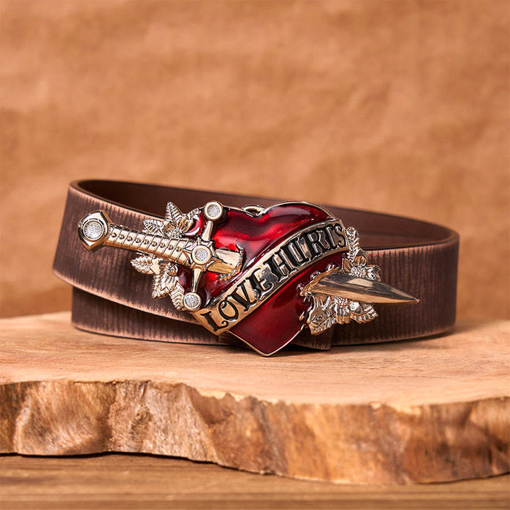 A Sword Through The Heart DIY Western Buckle Leather Belt