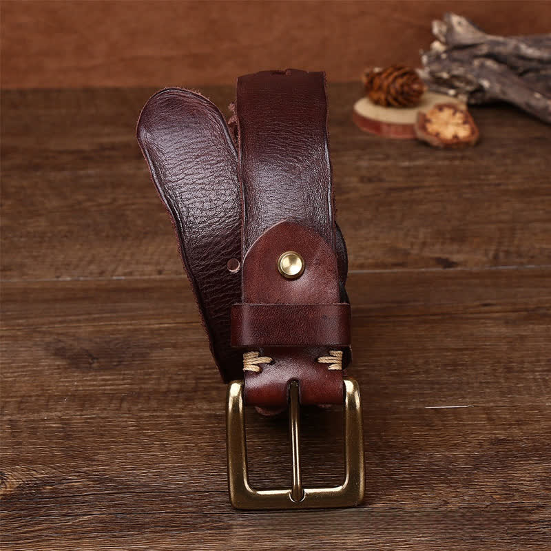 Braided Handwoven Without Hole Leather Belt