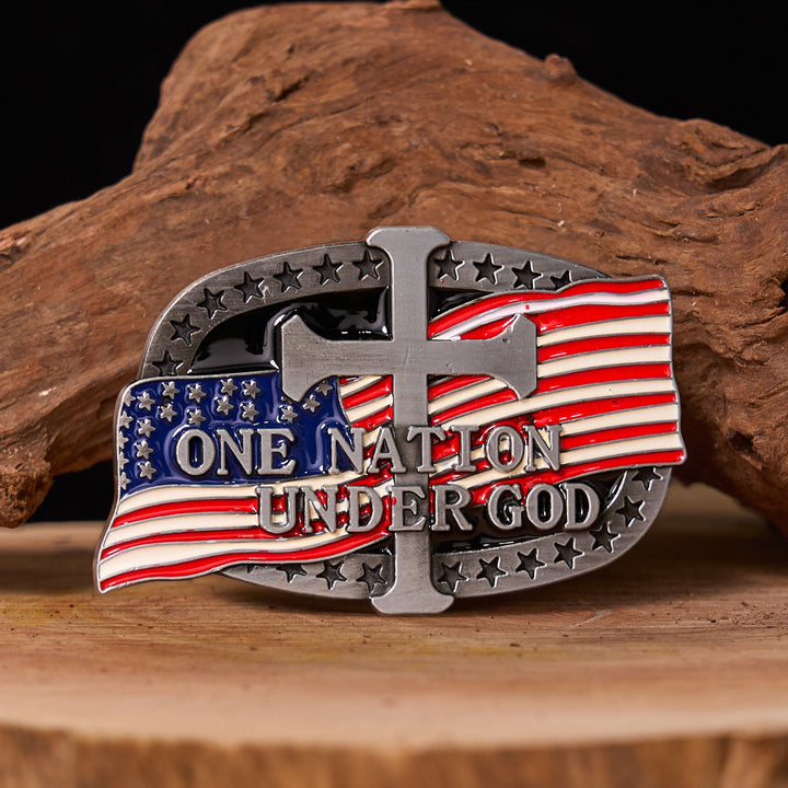 One Nation Under God DIY Western Buckle Leather Belt