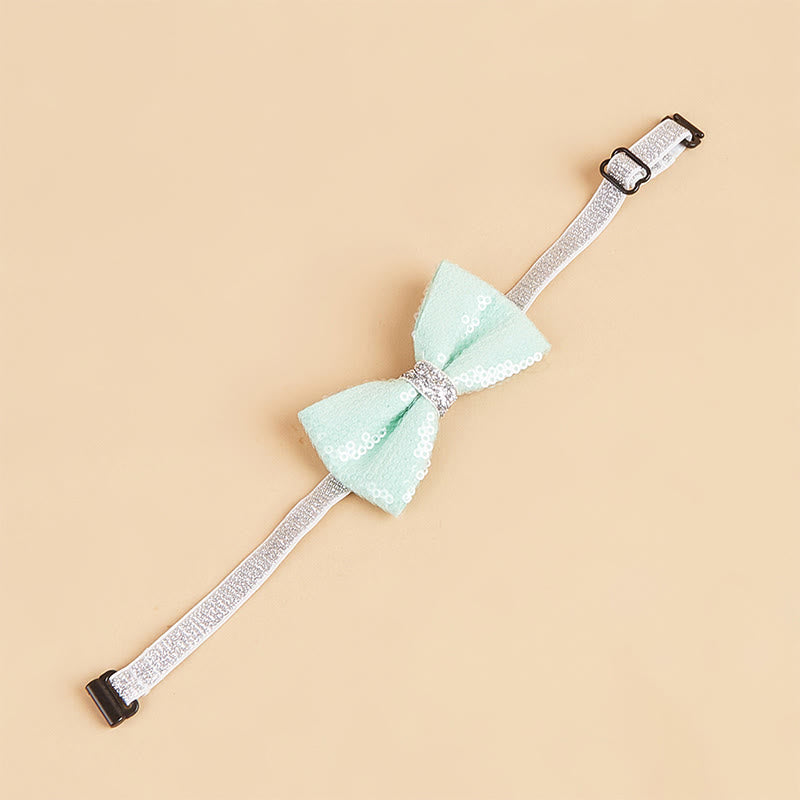 Sparkle Sequin Adjustable Collar Pet Bow Tie