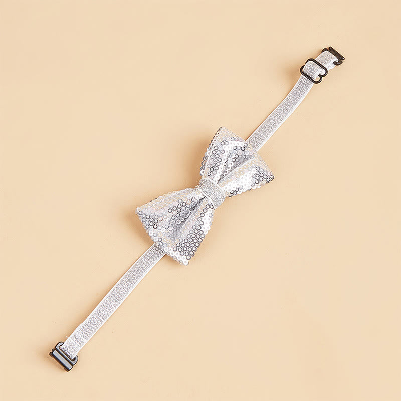 Sparkle Sequin Adjustable Collar Pet Bow Tie