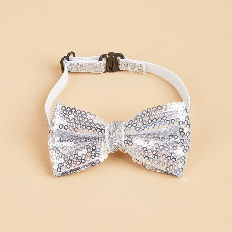Sparkle Sequin Adjustable Collar Pet Bow Tie