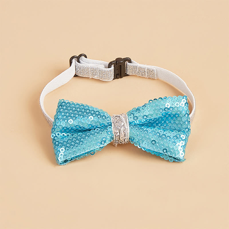Sparkle Sequin Adjustable Collar Pet Bow Tie