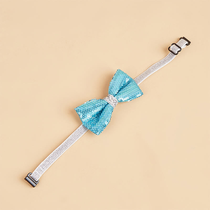 Sparkle Sequin Adjustable Collar Pet Bow Tie