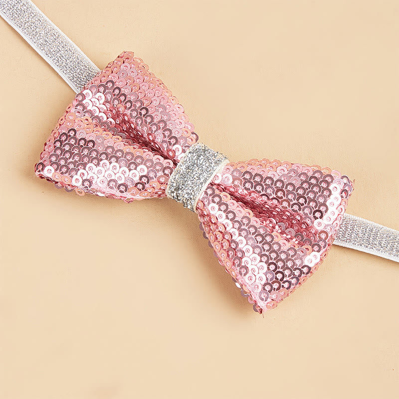Sparkle Sequin Adjustable Collar Pet Bow Tie