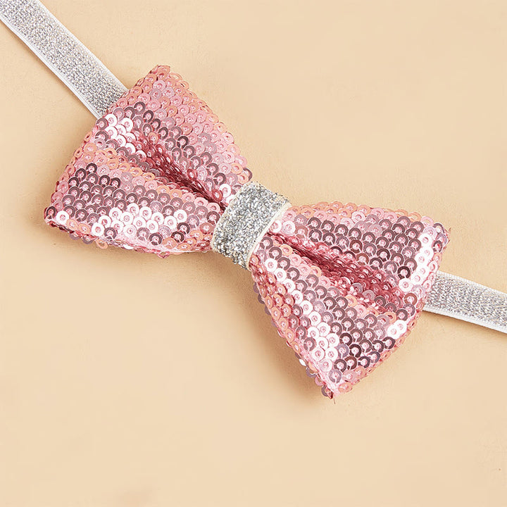 Sparkle Sequin Adjustable Collar Pet Bow Tie