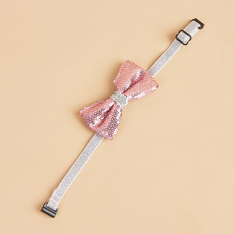 Sparkle Sequin Adjustable Collar Pet Bow Tie
