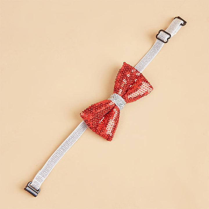 Sparkle Sequin Adjustable Collar Pet Bow Tie