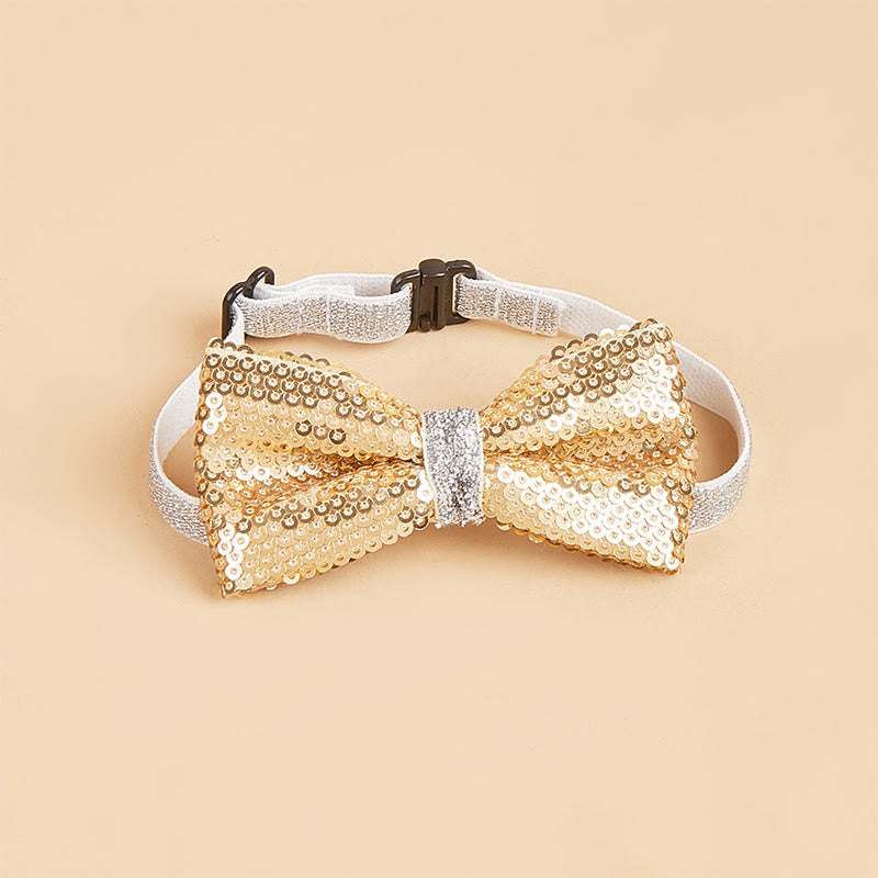 Sparkle Sequin Adjustable Collar Pet Bow Tie